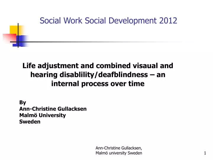 social work social development 2012