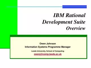 IBM Rational Development Suite Overview