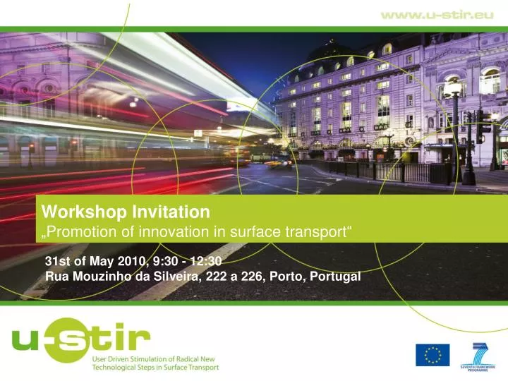 workshop invitation promotion of innovation in surface transport