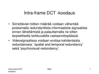 intra frame dct koodaus