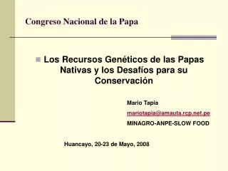 congreso nacional de la papa