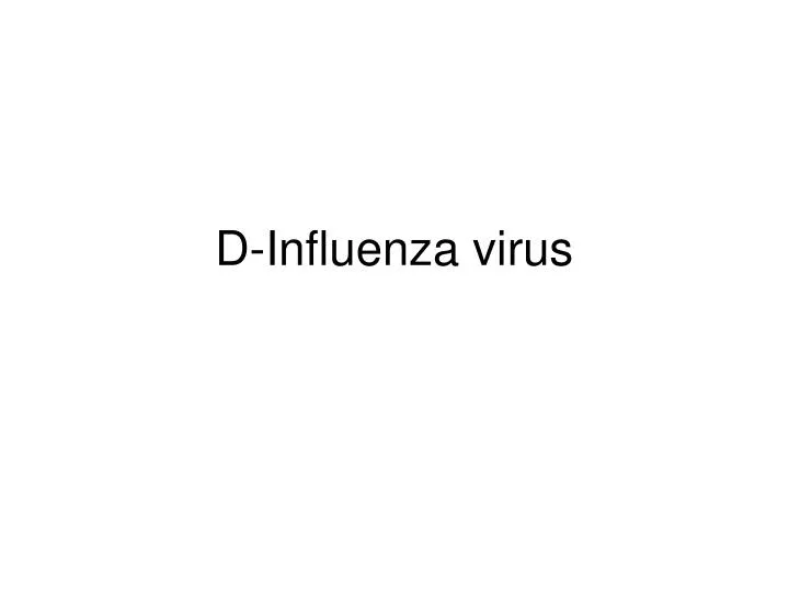 d influenza virus