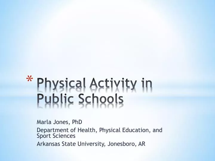 physical activity in public schools