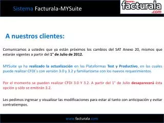 a nuestros clientes