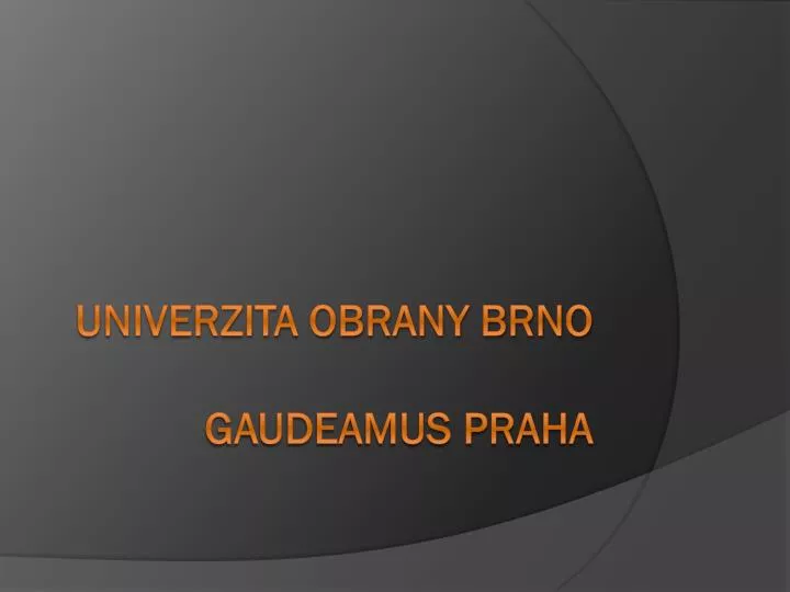 univerzita obrany brno gaudeamus praha