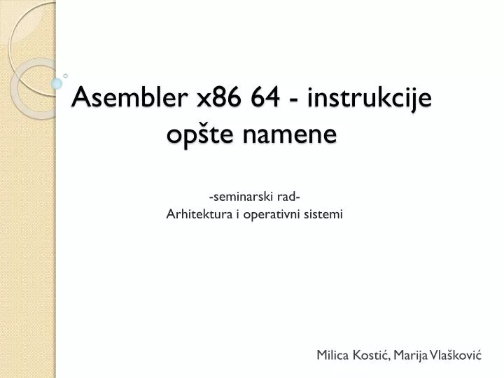 asembler x86 64 instrukcije op te namene
