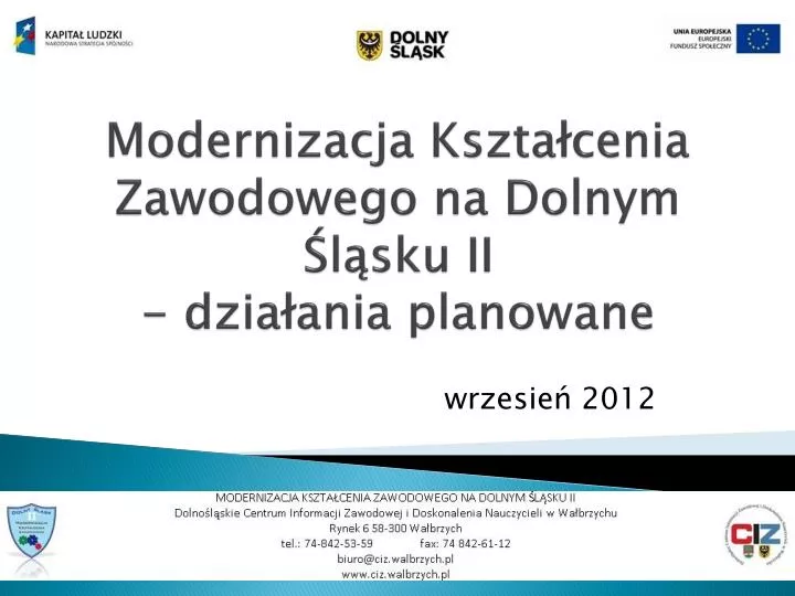 modernizacja kszta cenia zawodowego na dolnym l sku ii dzia ania planowane