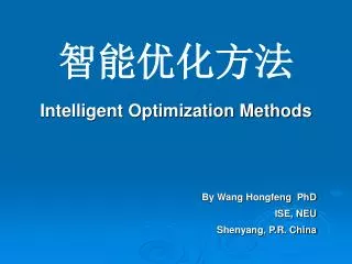 intelligent optimization methods