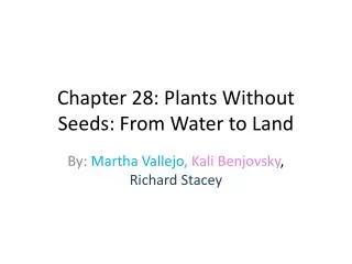 Chapter 28: Plants Without Seeds: From Water to Land
