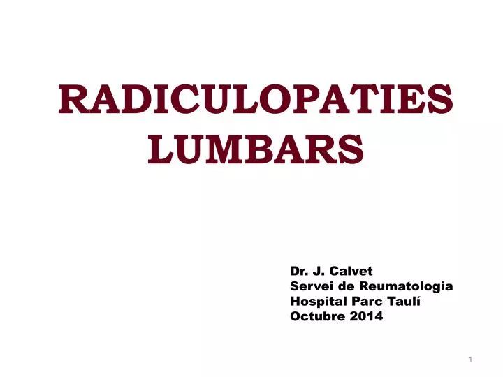 radiculopaties lumbars