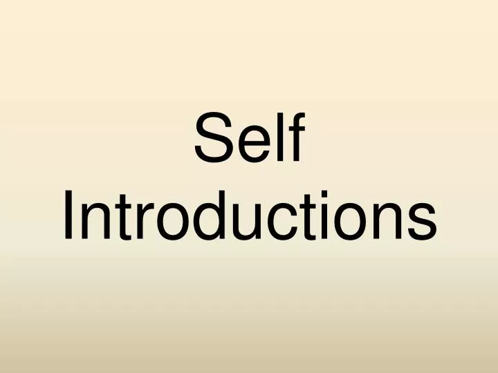 self introductions