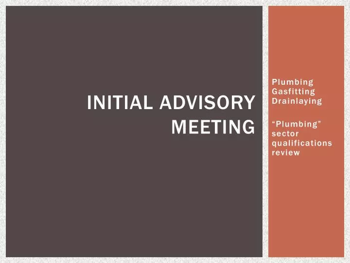 initial advisory meeting