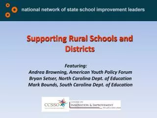 Supporting Rural Schools and Districts