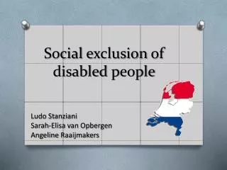 Social e xclusion of disabled p eople