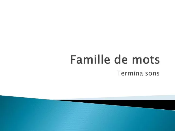 famille de mots