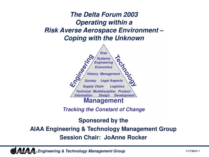 the delta forum 2003 operating within a risk averse aerospace environment coping with the unknown