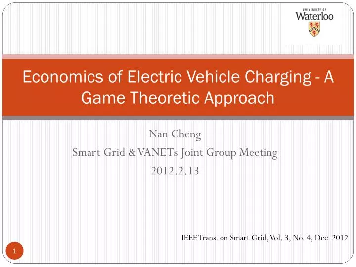 PPT Economics of Electric Vehicle Charging A Game Theoretic