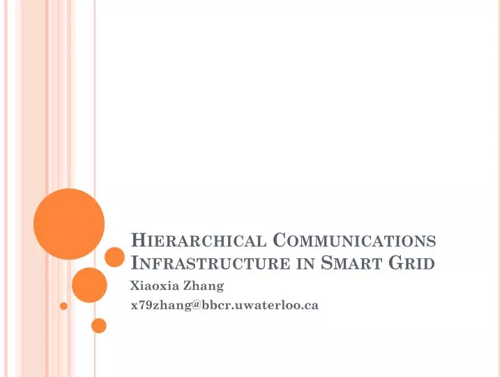 hierarchical communications infrastructure in smart grid