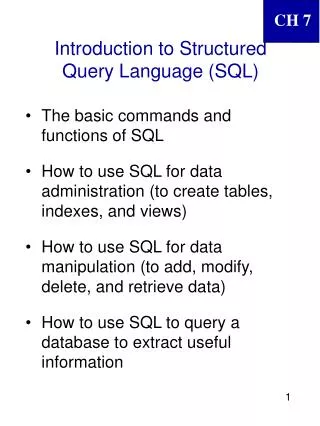 Introduction to Structured Query Language (SQL)