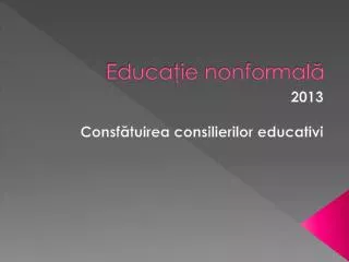 educa ie nonformal