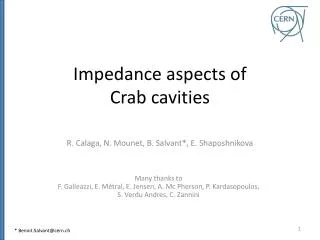 Impedance aspects of Crab cavities