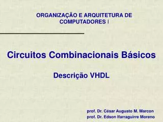 circuitos combinacionais b sicos descri o vhdl