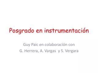 posgrado en instrumentaci n