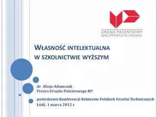 w asno intelektualna w szkolnictwie wy szym