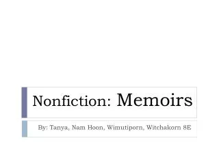 Nonfiction: Memoirs