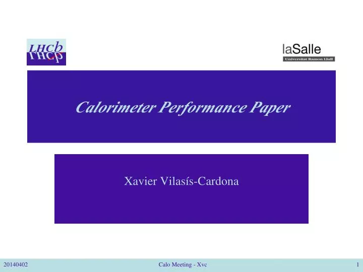 calorimeter performance paper