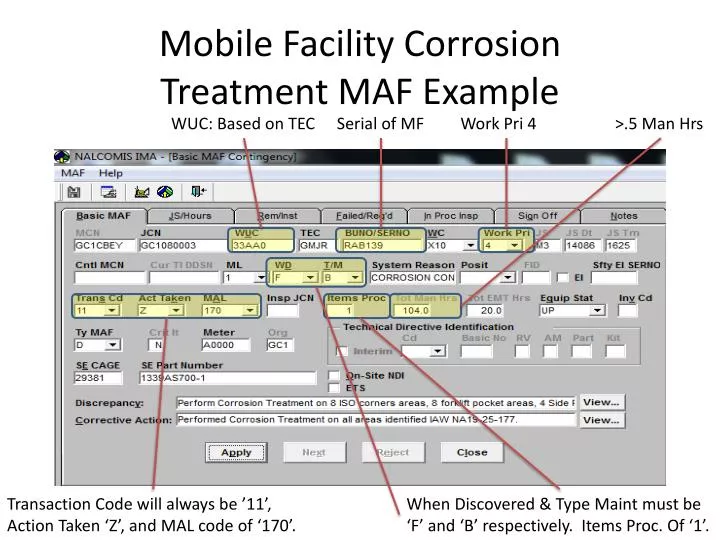 mobile facility corrosion treatment maf example