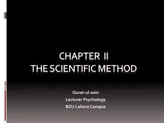 CHAPTER ii THE Scientific method