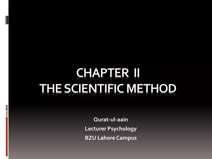 chapter ii the scientific method