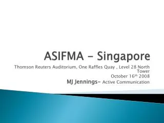 ASIFMA - Singapore