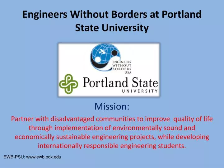 engineers without borders at portland state university