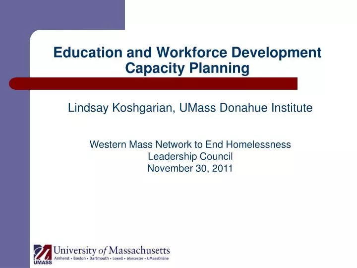 education and workforce development capacity planning