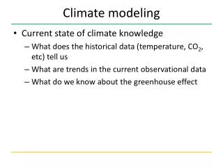 Climate modeling