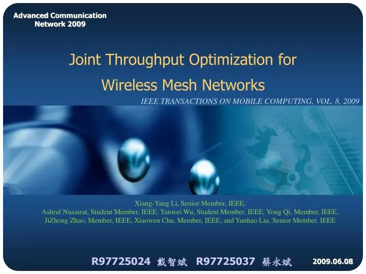 joint throughput optimization for wireless mesh networks
