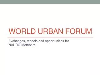 World Urban Forum