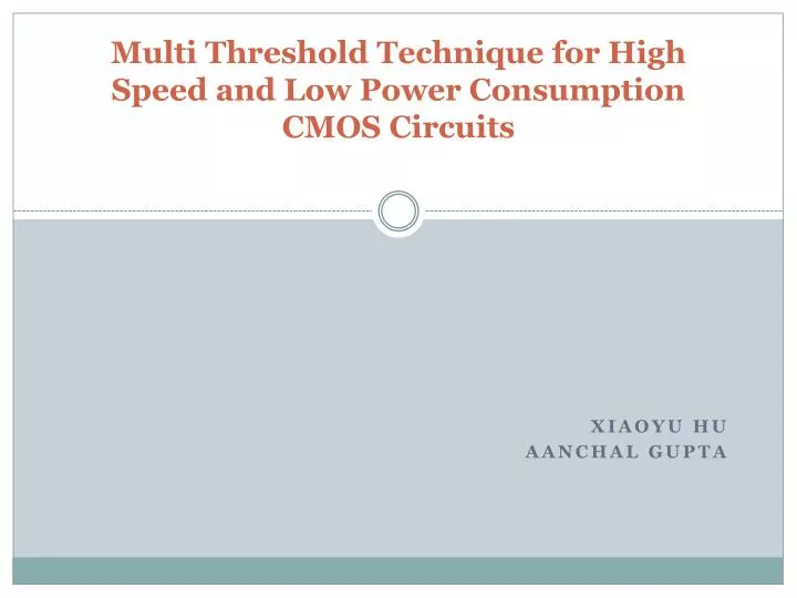 multi threshold technique for high speed and low power consumption cmos circuits
