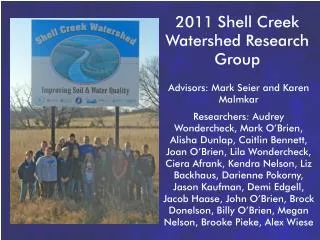 2011 Shell Creek Watershed Research Group