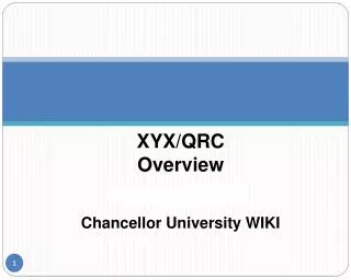 XYX/QRC Overview Chancellor University WIKI