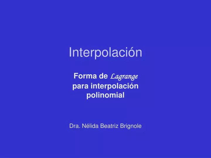 interpolaci n