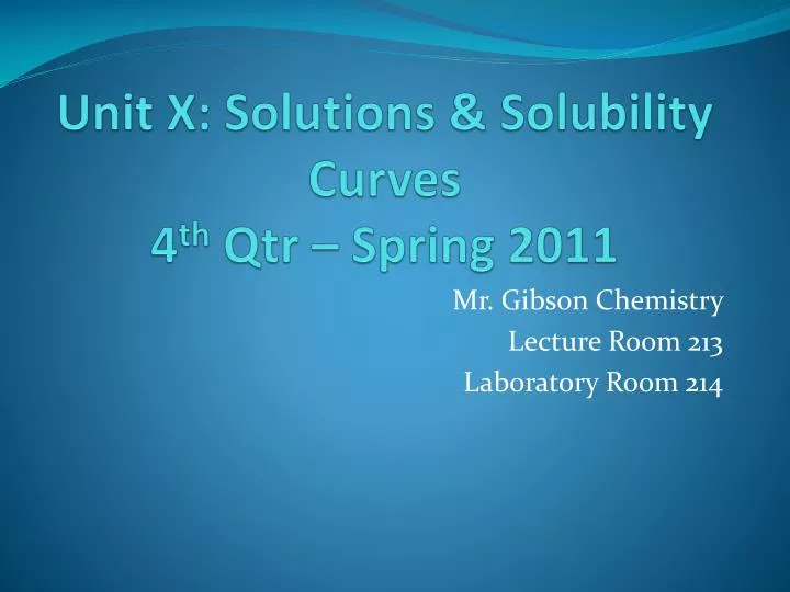 unit x solutions solubility curves 4 th qtr spring 2011