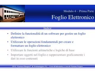 modulo 4 prima parte foglio elettronico