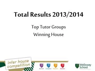Total Results 2013/2014 Top Tutor Groups Winning House