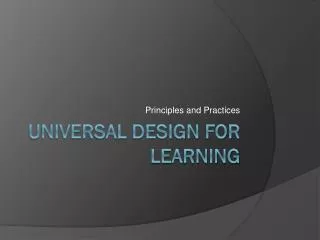 Universal design for learning