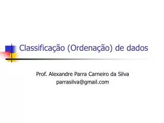classifica o ordena o de dados
