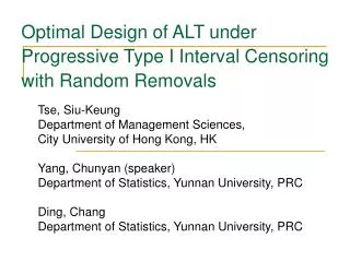 Optimal Design of ALT under Progressive Type I Interval Censoring with Random Removals
