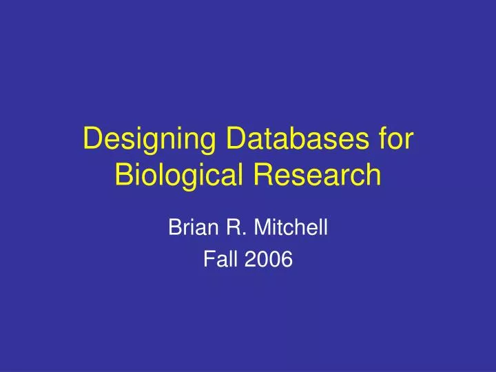 designing databases for biological research